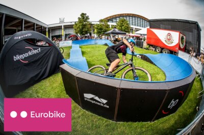 Eurobike: Mobiler Pumptrack von Pumptrack.de. Eine Woche Pumptrack in deiner Stadt & Leafcycles Dirtbike zu gewinnen!