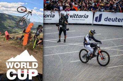 Downhill World Cup 2023 – Loudenvielle: Fliegende Bikes und brutale Motivation – Rennbericht von Andi Kolb