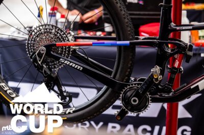 Beim World Cup in Leogang gesichtet: Kommt das Trek Top Fuel mit Flex-Pivot-Hinterbau?